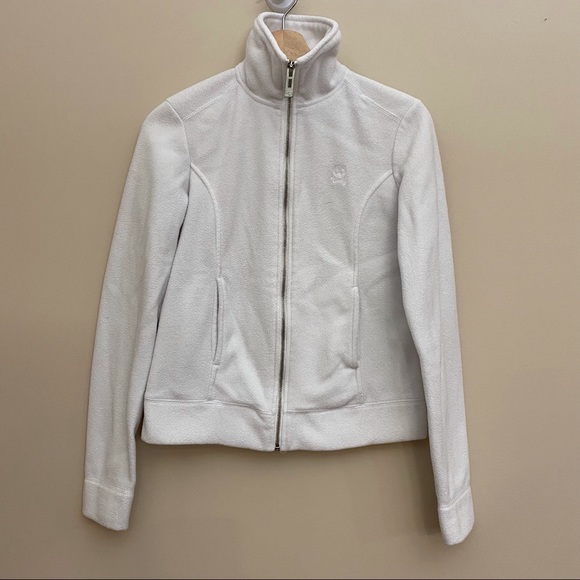 POLAR FLEECE COLLECTION White Longsleeve Fleece Zip Up Sweater Women’s Medium - Picture 1 of 6